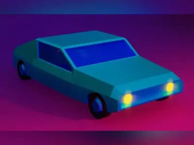 Low Poly Neon Car 3D model