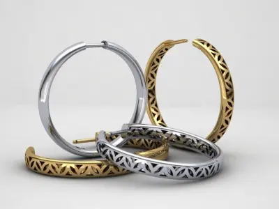 Hoop Earrings Polished 30mm 3D print model
