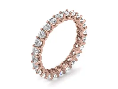 U Shaped Eternity Ring 2 point 7 mm stone size swiss 17 and EU57 3D print model