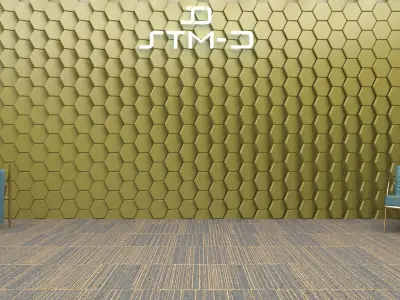STM-D hexagon wall parametric model 130 Low-poly 3D model