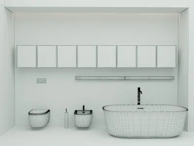Bathroom furniture set Bespoke 5 3D model