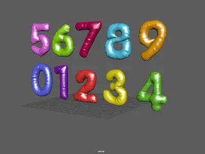  BALLOON NUMBER COLOR Low-poly 3D model
