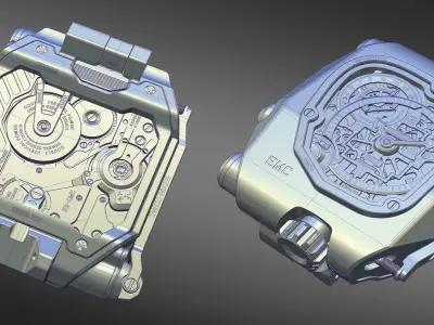 Watch - URWERK  EMC TIME HUNTER XRAY  3D model
