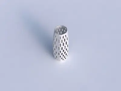 Vase squeezed hexagon with checker grid lattice 2 3D print model