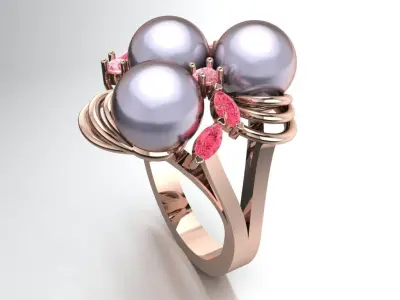 3 Pearl ring  513 3D print model