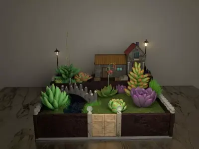 creative pot flower4 3D model