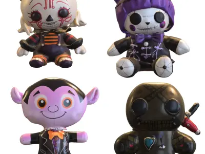 Halloween Kids Pack Low-poly 3D model