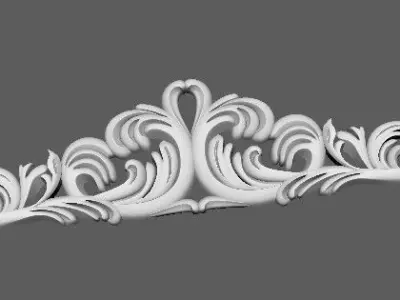 Central decor ornament for furniture 3D model 890