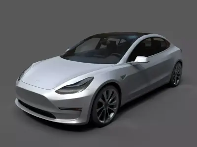 Tesla Model 3 Low Poly Low-poly 3D model