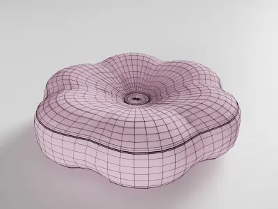 Pink Flower Cushion 3D model