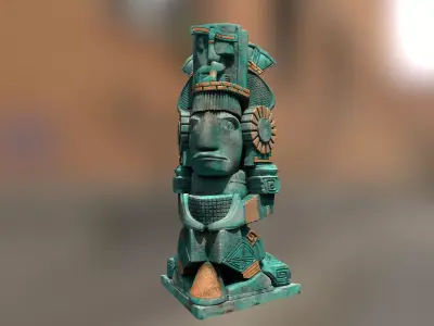 Mexico deity mayan statue 3D model