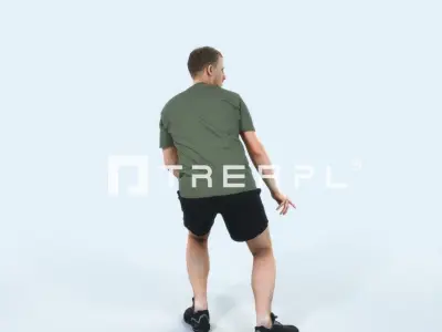 QAG07 4X Sports Beach Running Jogging Man Woman 001 Low-poly 3D model