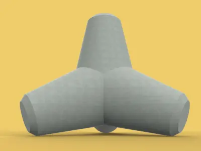 TETRAPOD BREAK WATER SEAWALL ARMOURING AKMON 3D model