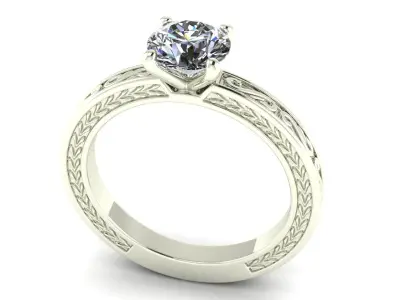 AG 600 FLAYER FIT SOLITAIRE RING 3D print model