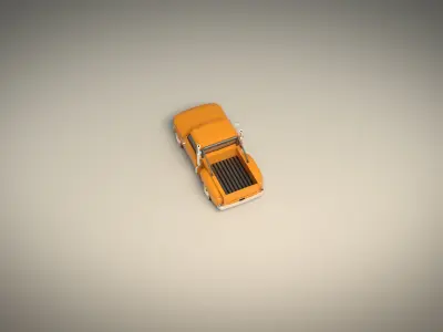 Low Poly Vintage Pickup 03 Low-poly 3D model