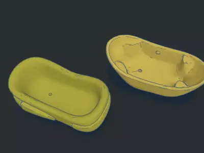 3D Luxury Bathtub STL OBJ FBX  2 Pack  Elegant Designs Mini 3D print model
