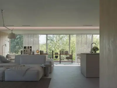 Mid Century interior  Livingroom 3D model