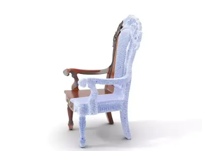 Ornate Wooden Throne model pack Low-poly 3D model