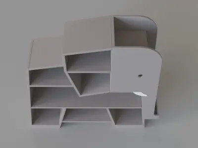 Elephant Grey Bookcase 3D model