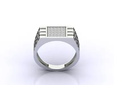 Print Ready STL 3DM  Gents Rings Diamond Men Ring  3D print model 115