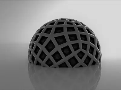 Geodesic Dome Like structure with panels 3D model