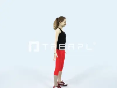 Essence 01D Animated Rigged Sports Teenage Girl Low-poly 3D model