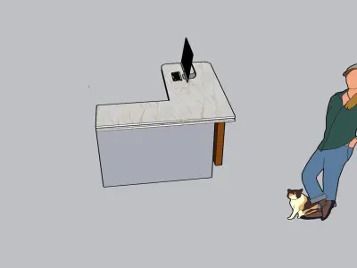 Office Table 3D model get