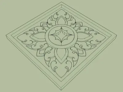 Kbach Khmer Low-poly 3D model