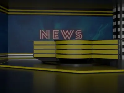 Tv Studio Low-poly 3D model