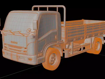 Isuzu Elf Flatbed Truck 3D model