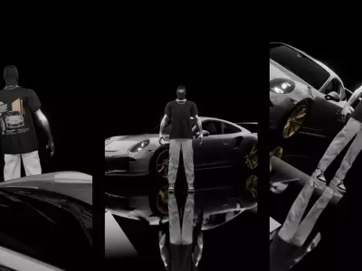 Animated T-shirt mockup 3D model