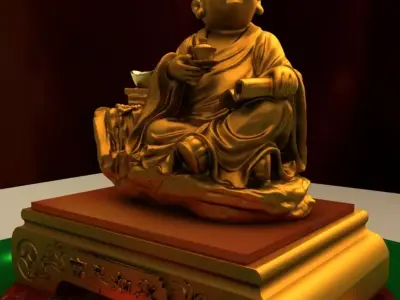 Chinese monk 3D model