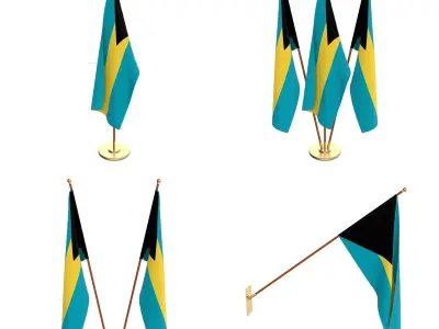 Bahamas Flag Pack 3D model