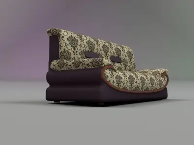 2 sit Pattern sofa - flower 3D model