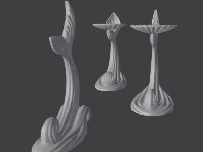 minimalist mermaid tail stands 3D print model