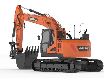 Doosan DX235LCR-5 Crawler Excavator 3D model