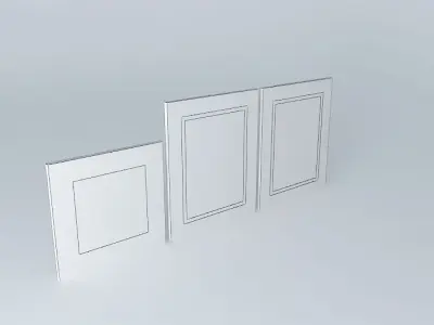 Paintings three empty frames Free 3D model