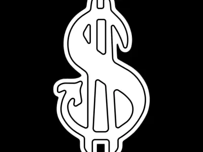 Dollar Neon Sign 3D model