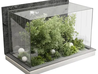 Plants Behind Galss 04 - indoor garden set 400 Low-poly 3D model