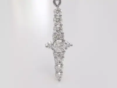 Vertical Stair Stepping Gemstone Pendant 3dModel Stl File 3D print model