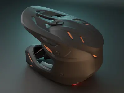 Fox Racing V3 RS 2023 Solid Helmet Matte Black 3D model