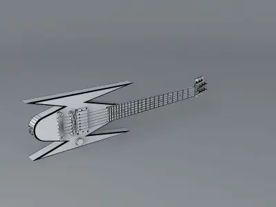 Travel size electric guitar Free 3D model