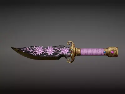 Girly Blossom Dagger Free 3D model
