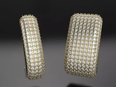Earrings with many diamonds  3D print model