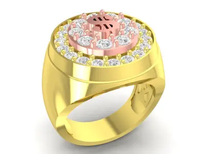 Luxury Dollar Sign Men Ring 3D Model 3707 3D print model
