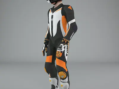 Motorcycle Rider Rigged 3D model