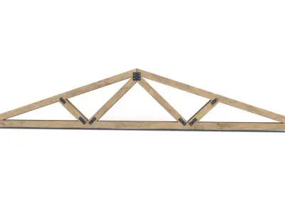 Wooden Roof Truss 03 Low-poly 3D model