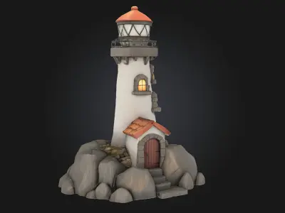 Lighthouse Haven  A Beacon of Light and Legend 3D model
