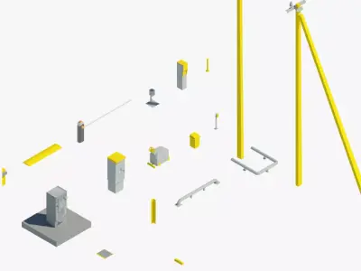 Parking -  Pack of revit families 3D model