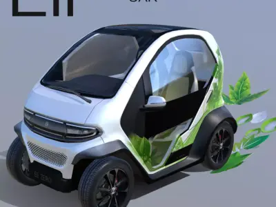 Eli zero emission electric car Low-poly 3D model